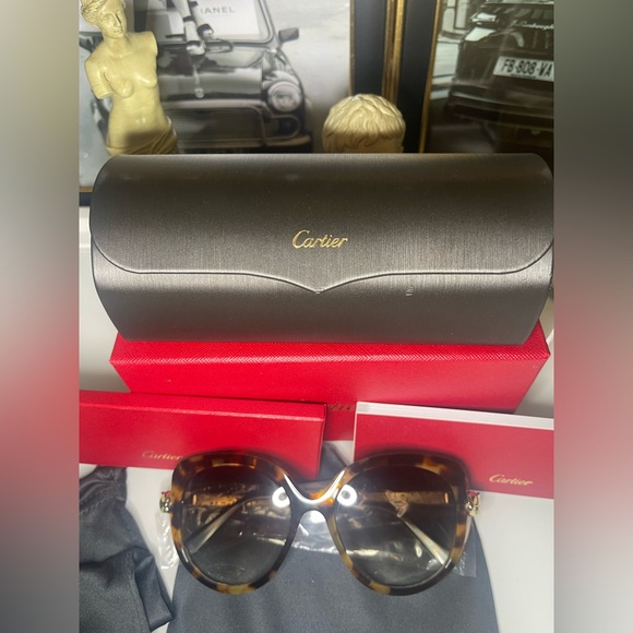 NWT Authentic Cartier Gold and Tortoise Sunglasses. - Picture 13 of 15